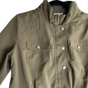 Naked Zebra Olive Green Bomber Jacket Lightweight Cropped Military Style L